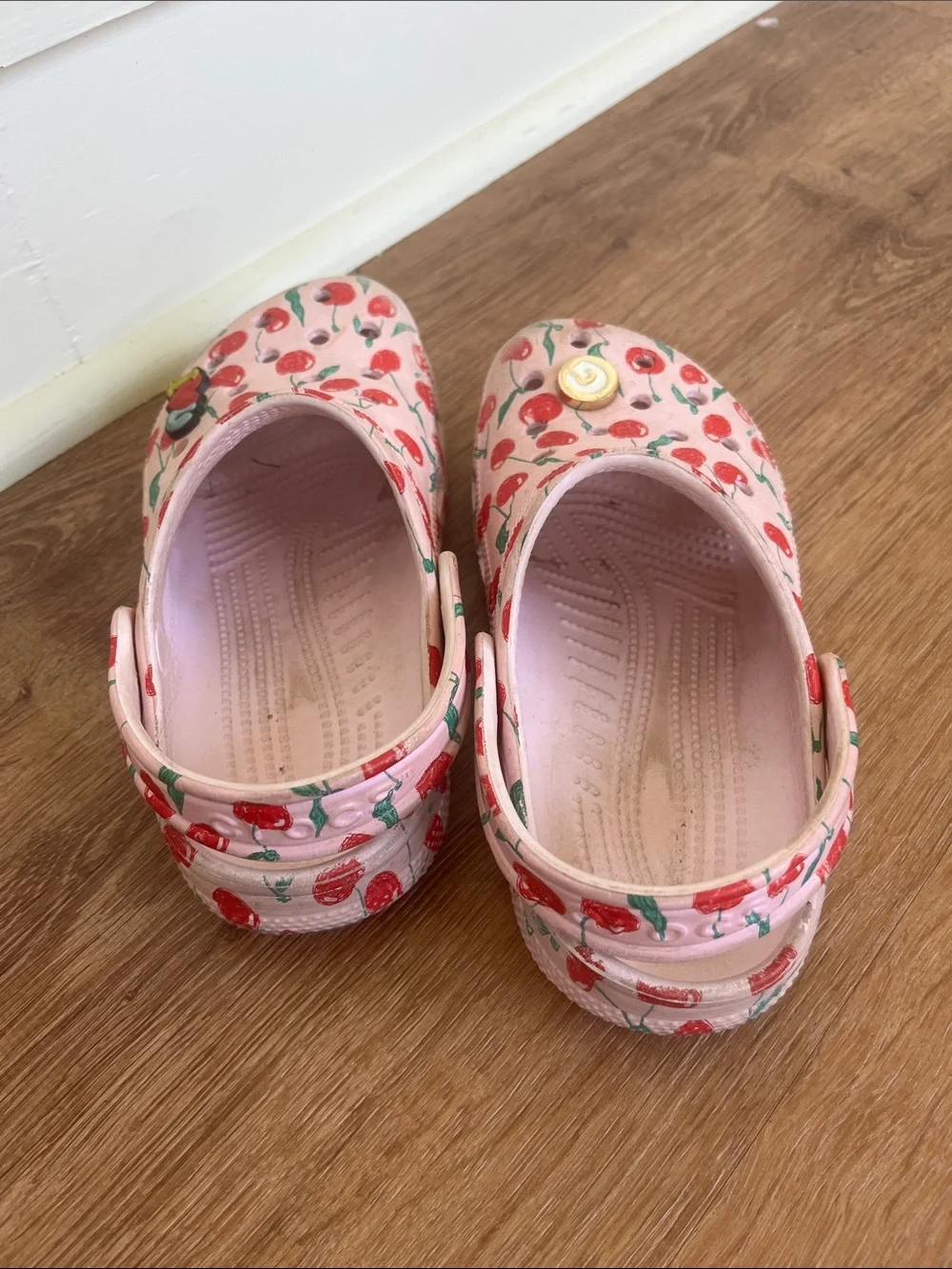 CROCS Kids Pink Cherry Print Clogs